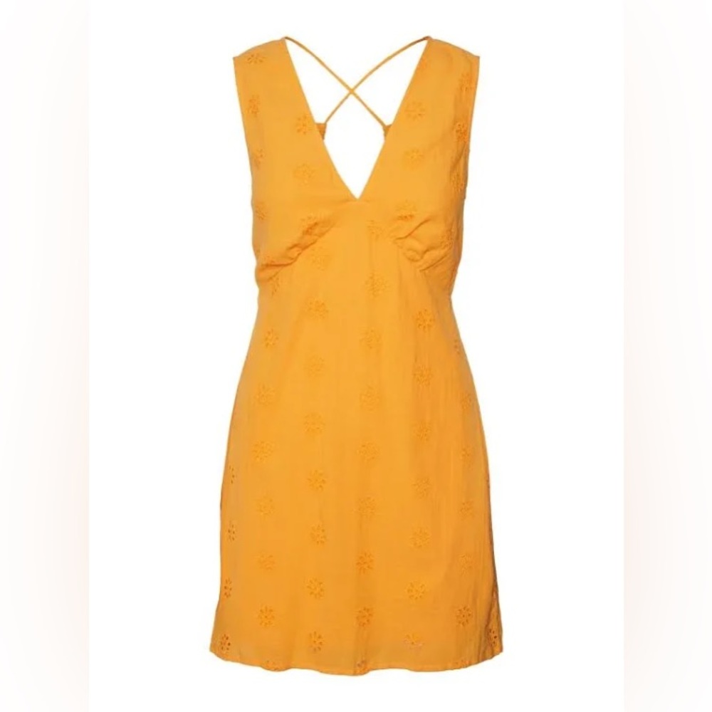 Vero Moda eyelet mini dress with cross back - Picture 2 of 12